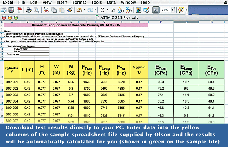 Excel Data Sheet